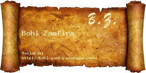 Bohl Zamfira névjegykártya